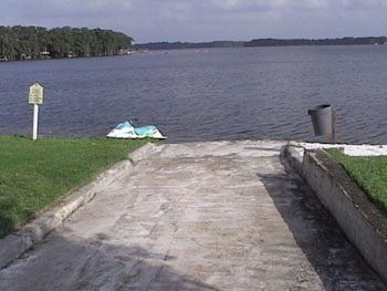 Private paved boat ramp